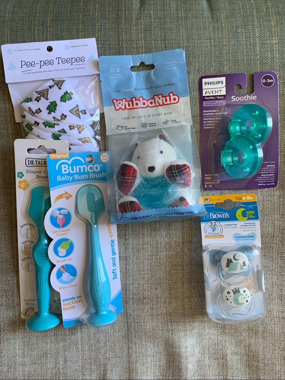 WubbaNub Plush Pacifier - White Bear with Blue Pacifier